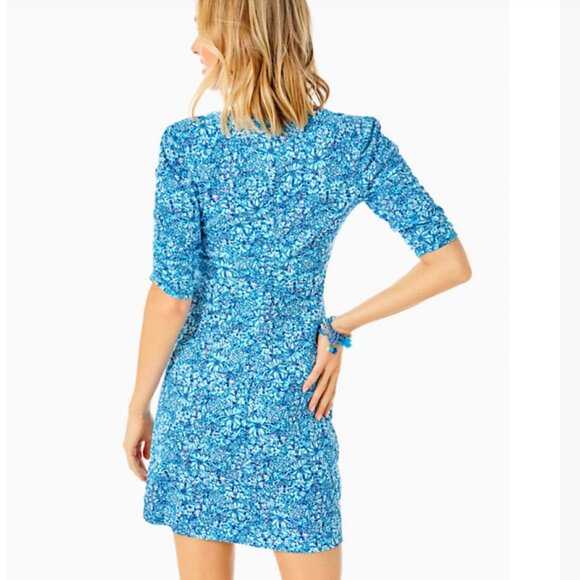 Lilly Pulitzer Belden Pima Cotton T-shirt Dress in Cumulus Blend Blooming Floral - Picture 2 of 10